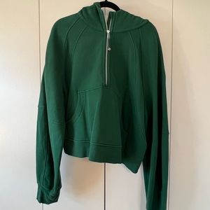 forrest green lululemon quarter zip scuba hoodie